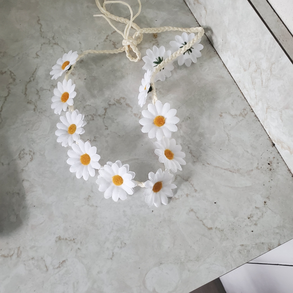 White Daisy Flower Crown